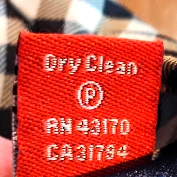 Chaps Men's Black And Tan Gingham Checkered Plaid 100% Silk Tie - Picture 3 of 3